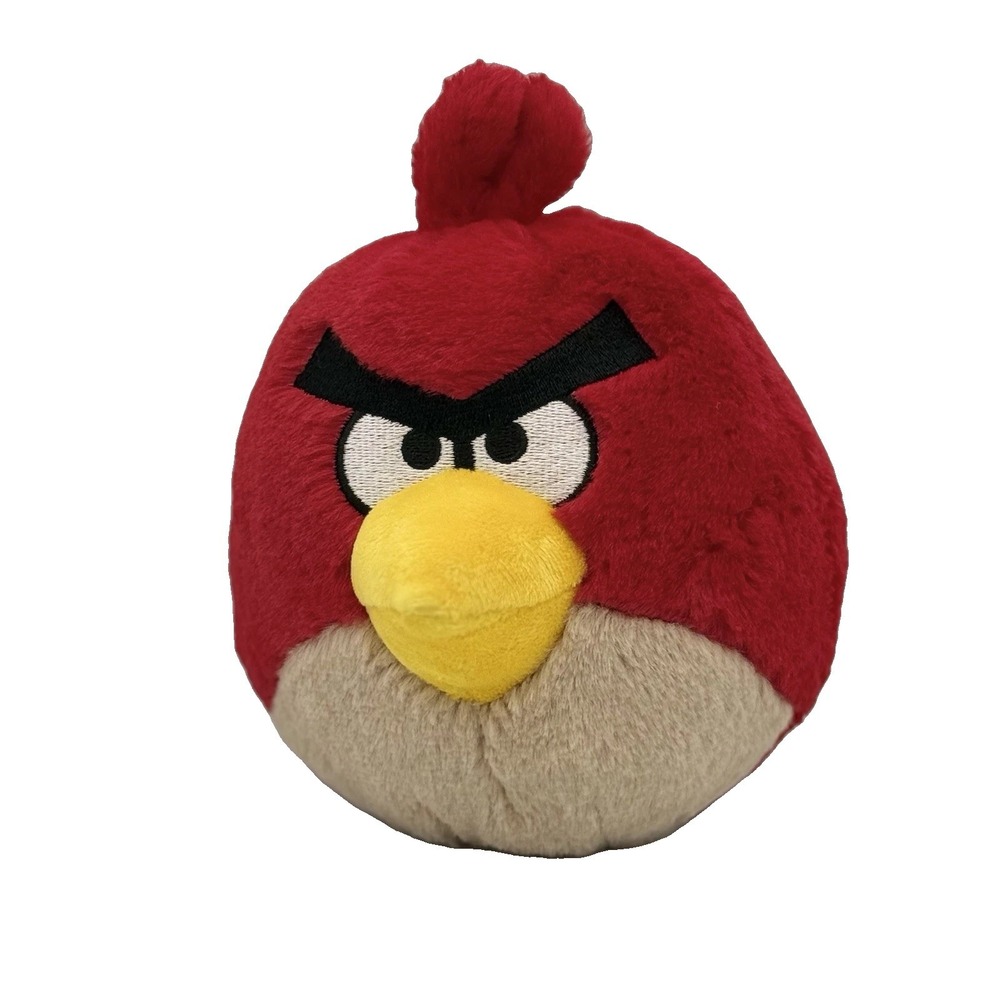 ANGRY BIRDS Plush 5" RED BIRD 2010 Toy Stuffed Animal Commonwealth gamer movie
